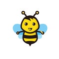 Yellow Bee Vector Map, Icon, Logo Royalty Free Stock Photo