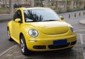 Yellow Beetle Car Royalty Free Stock Photo