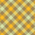 Yellow beige diagonal checkered plaid seamless pattern Royalty Free Stock Photo