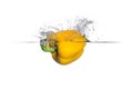 Yellow Bell Pepper Splash Royalty Free Stock Photo