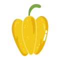 Yellow bell pepper vegetable fresh cartoon isolated icon white background Royalty Free Stock Photo