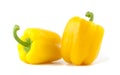 Yellow bell peppers isolated on white background. Royalty Free Stock Photo