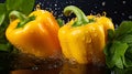 Yellow bell peppers, nutritious vegetable