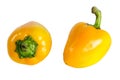 Two yellow bell peppers isolated on a white background Royalty Free Stock Photo
