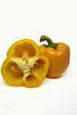 Yellow bell peppers on white background Royalty Free Stock Photo