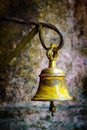 Yellow bell in a temple Royalty Free Stock Photo