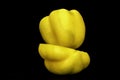 Yellow bellpepper or capsicum isolated on black background Royalty Free Stock Photo