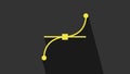 Yellow Bezier curve icon isolated on grey background. Pen tool icon. 4K Video motion graphic animation