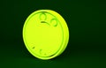 Yellow Bicycle ball bearing icon isolated on green background. Minimalism concept. 3d illustration 3D render Royalty Free Stock Photo