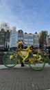 Decorated with toys tourist bicycle. Amsterdam