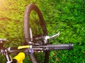 yellow bicycle on a studio white background Royalty Free Stock Photo