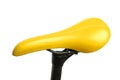 Yellow bicycle saddle