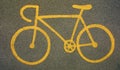Yellow bicycle sign Royalty Free Stock Photo