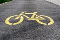 Yellow bicycle sign Royalty Free Stock Photo