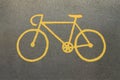Yellow bicycle sign Royalty Free Stock Photo