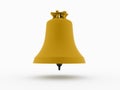 Yellow big bell isolated on white Royalty Free Stock Photo