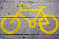 Yellow Bike Lane Sign Royalty Free Stock Photo