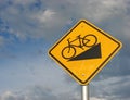 Yellow bike sign