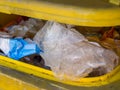Yellow bin for plastic waste in Germany Royalty Free Stock Photo
