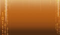 Yellow binary numbers 0101 code on gradient orange background. Data Stream for infosec and cryptography Royalty Free Stock Photo