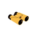 Yellow binoculars icon on white background Royalty Free Stock Photo