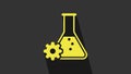 Yellow Bioengineering icon isolated on grey background. Element of genetics and bioengineering icon. Biology, molecule