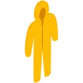 Yellow biohazard protective suit icon Royalty Free Stock Photo