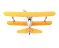 Yellow biplane isolated on white background Royalty Free Stock Photo
