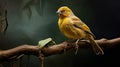 Yellow Bird On Branch: Studio Portraiture With Zbrush And Tokina Lens