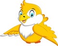 Yellow bird cartoon posing Royalty Free Stock Photo
