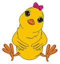 Yellow bird girl Royalty Free Stock Photo