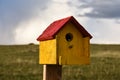 Yellow Birdhouse Front Detail