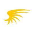 Yellow birds wing icon, flat style