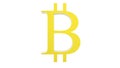 Yellow bitcoin gold sign icon Isolated with white background. 3d render isolated illustration, cryptocurrency, crypto, business,