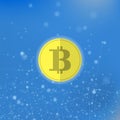 Yellow Bitcoin Icon. Crypto Currency Concept