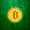 Yellow Bitcoin Icon. Crypto Currency Concept