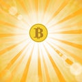Yellow Bitcoin Icon. Crypto Currency Concept