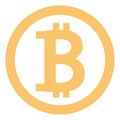 Yellow bitcoin, icon