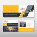 Yellow black annual report Leaflet Brochure Flyer template design, book cover layout design, abstract business presentation Royalty Free Stock Photo