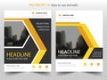 Yellow black annual report Leaflet Brochure Flyer template design, book cover layout design, abstract business presentation Royalty Free Stock Photo