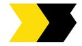 Yellow and Black Arrow Shape, Directional Signal, Forward Movement Concept Royalty Free Stock Photo