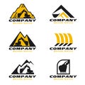 Yellow and black Backhoe service logo vector set design Royalty Free Stock Photo