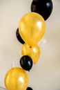 Yellow and Black balloons background in party Royalty Free Stock Photo