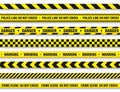 Yellow And Black Barricade Construction Tape. Police Warning Line. Brightly Colored Danger or Hazard Stripe. Vector