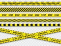 Yellow And Black Barricade Construction Tape. Police Warning Line. Brightly Colored Danger or Hazard Stripe. Vector