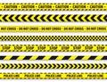 Yellow And Black Barricade Construction Tape. Police Warning Line. Brightly Colored Danger or Hazard Stripe. Vector