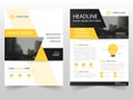 Yellow black business Brochure Leaflet Flyer annual report template design, book cover layout design Royalty Free Stock Photo