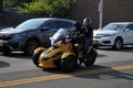 Yellow and Black Can-AM Motorcycle.