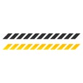 Yellow and black caution ribbon icon, vector illustraction isolated on white background Royalty Free Stock Photo