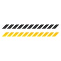 Yellow and black caution ribbon icon, vector illustraction isolated on white background Royalty Free Stock Photo